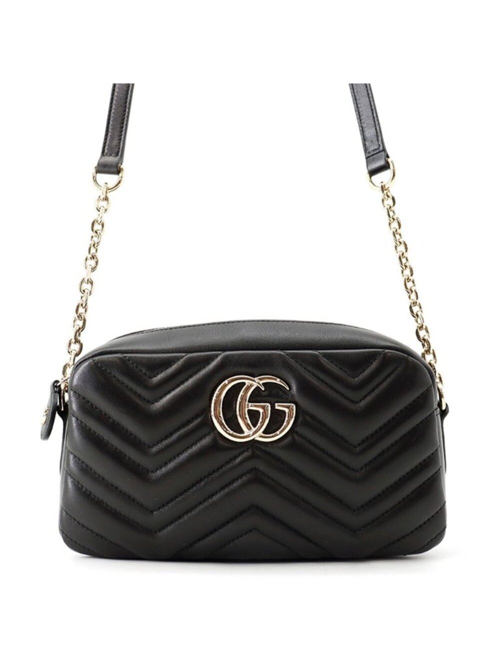 Gucci Shoulder Bag GG Marmont Small Nappa Leather Black